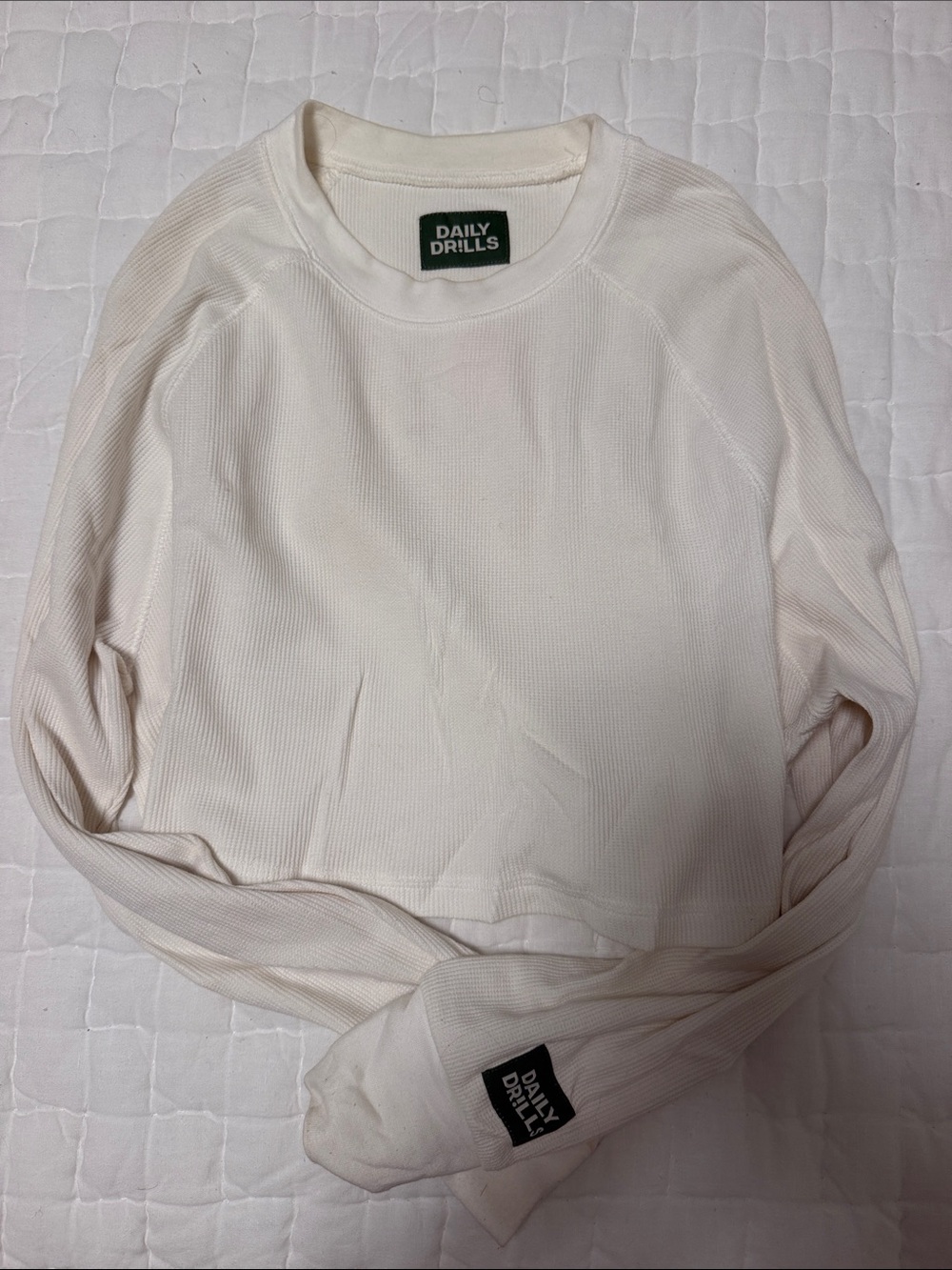 Daily Drills Women's Off-White Crewneck Thermal Sweater
